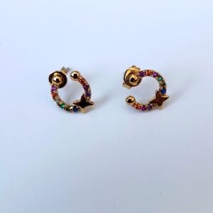 Gold Dipped Star Hoop Earrings